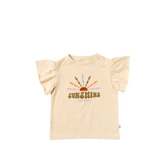 Your Wishes Sunshine | Jazz | T-shirt meisjes maat 92 | T-shirt beige met print