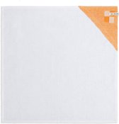 Knit Factory Linnen Theedoek - Poleerdoek - Schoteldoek - Afdroogdoek - Vaatdoek - Thee doek - Keuken Droogdoek Block - Ecru/Orange - 65x65 cm