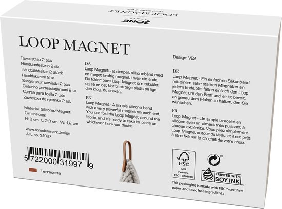 Zone Denmark Loop magnet Handdoeklus 9 cm 2 st. Terracotta