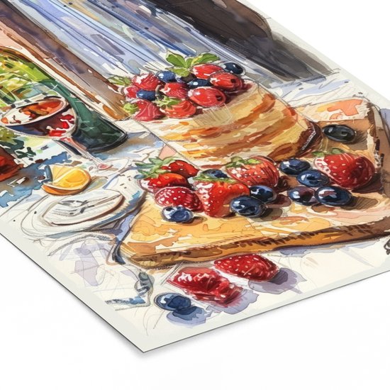 Cadre photo avec poster - Cadre poster 60x80 cm - Posters - Nature morte - Peinture - Abstrait - Coloré - Photo encadrée - Décoration murale de Cuisine - Accessoires de Décoration murale - Décoration murale - Peintures