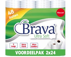 Brava - Ultra Soft Toiletpapier - 48 Rollen - 3 Laags - Ultiem Comfort WC Papier - Superieure…