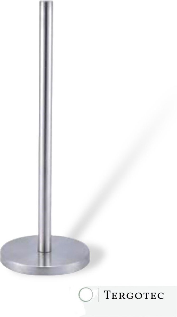 Tergotec Toiletrolhouder RVS – Vrijstaand | 45 cm Hoog | Zware Voet | Ruimte voor 4 Rollen | 2025 Design