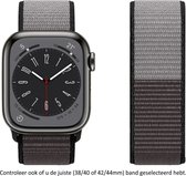 Bracelet de montre en nylon gris 3 couleurs (foncé) adapté aux Apple Watch 1, 2, 3, 4, 5, 6, 7, SE et Nike+, 42 mm, 44 mm et 45 mm, série « Largeur pour hommes » en nylon tissé doux 42 mm, 44 mm et 45 mm - gris - Taille : voir photo taille