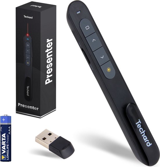 Foto: Techard presenter draadloos presentatie klikker laser pointer usb ontvanger