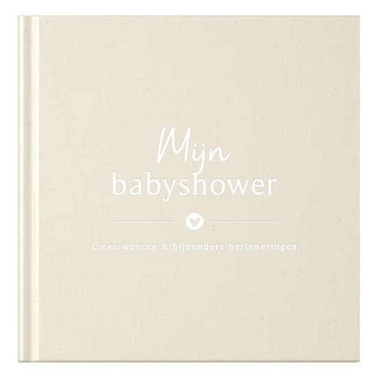 Fyllbooks Babyshower boek - Invulboek - Gastenboek voor babyshower - Linnen cover Beige