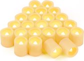 24 stuks Warm Wit Flikkerende LED Theelichtjes Vlamloze Votief Elektrische Nepkaarsen voor Feestdecoratie - Batterij aangedreven