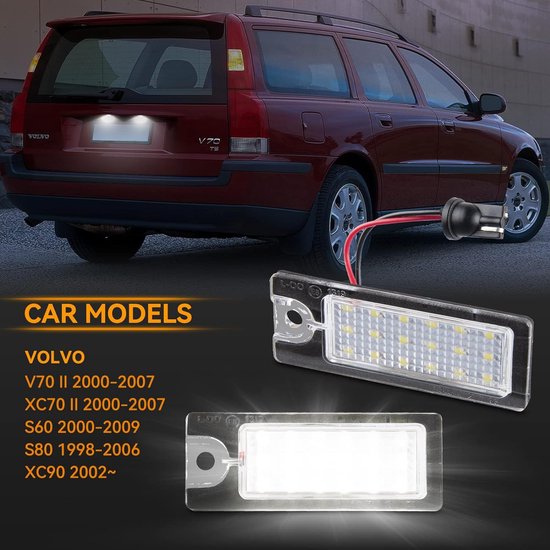 POPMOTORZ Lot 2 LED Clignotants Latéraux Pour Volvo S60 S80 V70 XC90 XC70 – Canbus Sans Erreur, 2835 SMD 18 LED Ambre Séquentiel – 5x Plus Lumineux