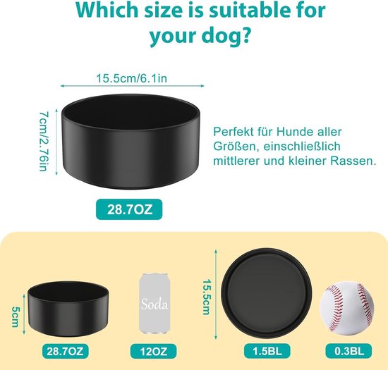RVS Verhoogde Voerbakjes voor Katten en Kleine Honden - Food Grade, Anti-slip, Geen