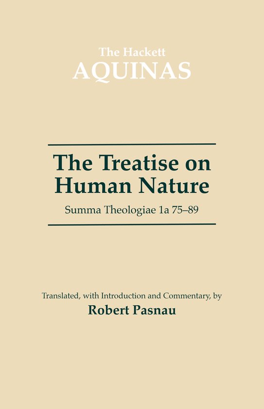 Boek met de titel "The Treatise on Human Nature" door Aquinas, vertaald door Robert Pasnau.