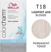Wella Colour Charm Liquid Toner - T18 - Lightest Ash Blonde - 42ml - Wella Toner - Haartoner - Ash hair - Assig haar - Platinum - Anti geel - NIEUWE VERPAKKING -