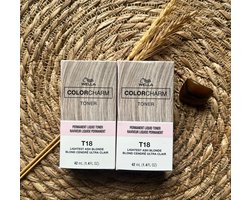 DUOPACK - Wella Color Charm Liquid Toner - T18 Lightest Ash Blonde - Wella Toner - Haartoner - Platinum haar - Lichtblond - Asblond - Antigeel - Anti Yellow - NIEUWE VERPAKKING