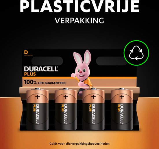 Pile D (mono) Duracell Plus-D K4 Alcaline 1.5 V 4 pc(s)