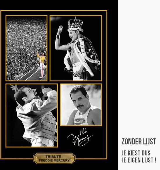 Allernieuwste.nl® Canvas Schilderij VIP Tribute Freddie Mercury Queen - Memorabilia CANVAS - 30 x 40 cm