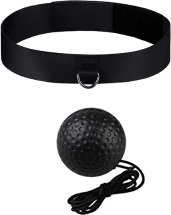 Foto: Reflex ball beginner zwart box reflex bal hoofd reflexbal hoofdband workout mini punch home trainer boks kickboks zwart zwart