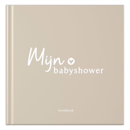 Fyllbooks - Babyshower Invulboek - Gastenboek Babyshower - Beige - Geschikt voor: 20 Gasten