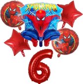 Spiderman folieballon 6 -Spiderman Marvel Hero Party Ballon 6 stuks Folie Ballon Verjaardag - Kinderfeestje - Versiering - Decoratie - Jomazo - spiderman verjaardag - spiderman themafeest - spiderman ballonnen - Disney feestje - superhelden feest
