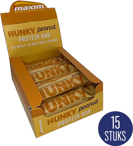 Maxim Heroes Protein Bar - 15 x 55g - Proteïnerepen - Sportvoeding - Hunky Peanut