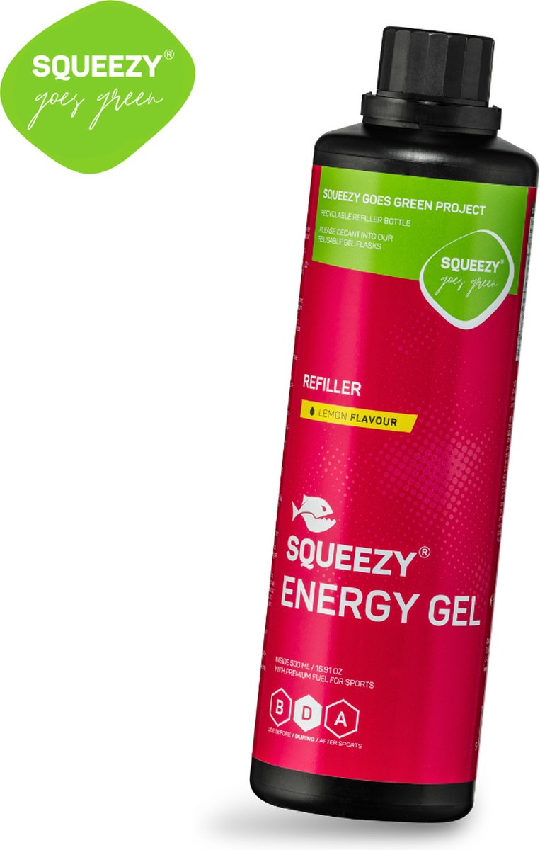 Goedkoopste Squeezy Energy gel Refiller 500ml Basic zonder fructose