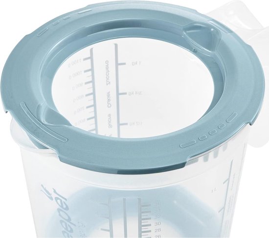 Keeeper - Maatbeker met deksel en Citruspers - Antislip- 1L - 14x15cm - noords blauw van Keeeper — afbeelding 5