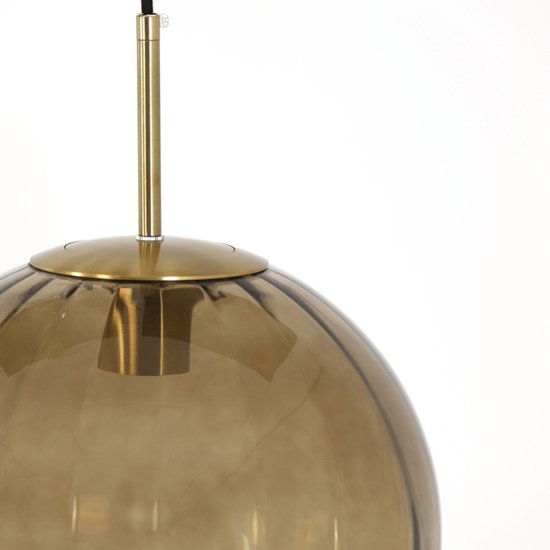 Light & Living Suspension Magdala - Glas Brun - Ø30cm - Moderne - Suspensions Salle à manger, Chambre, Salon