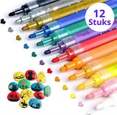 Twenty4seven® Acrylstiften 12 Stuks - Happy Stones Stiften - Acryl Verfstiften Set - Voor Volwassenen & Kinderen