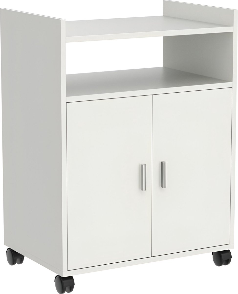 Tidy - Magnetronkast - 2 Deuren, 1 Lade, Chique Betonstijl - L92 X H59 X P40 Cm