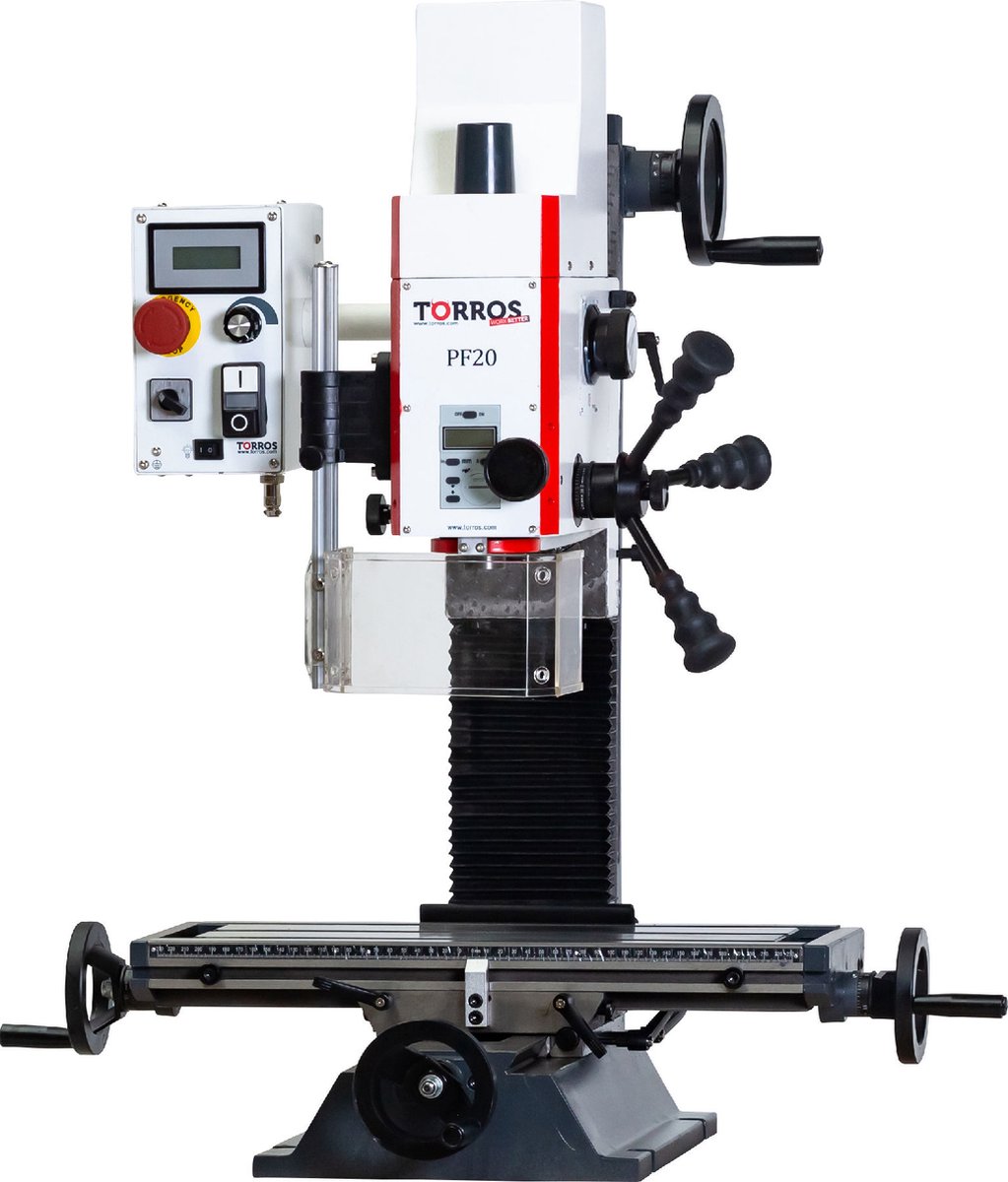 Boorfreesmachine X 280 mm Y 175 mm Z 280 mm MK2/M10 0,85 kW 230V variabele snelheden Torros PF20 VARIO