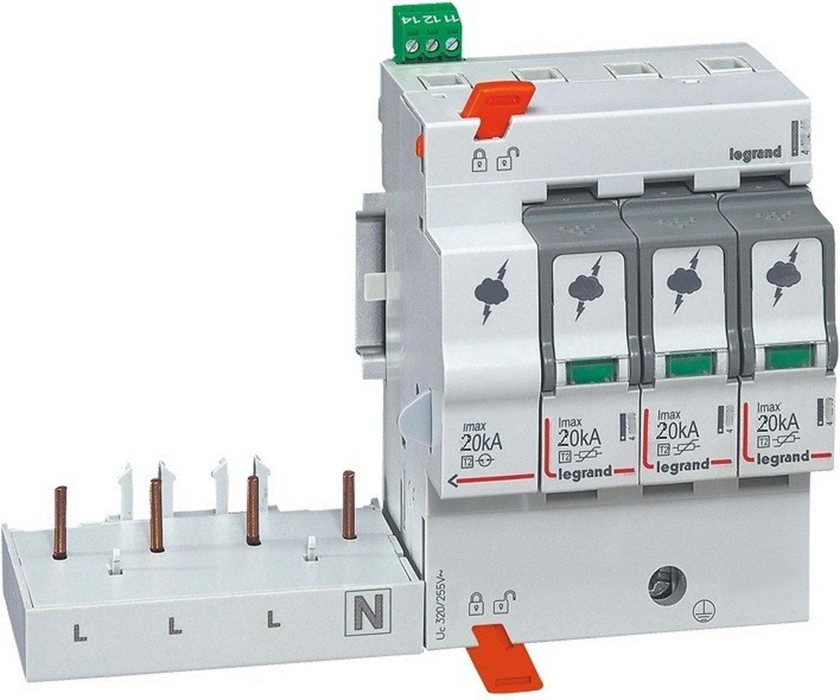 Legrand Overspanningsbeveiliger T2-3P+N-20ka 1.2KV-uc 320V - 412263