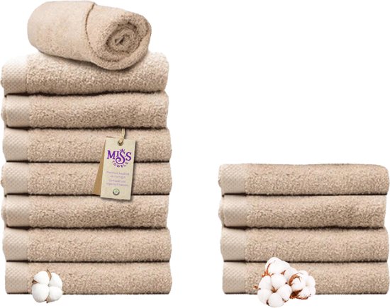 Miss Towels - Hotelhanddoek - Camelbruin - 50x100 - 8+4 Bundel