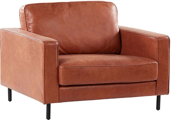 Beliani SAVALEN - Fauteuil - Marron - Polyester