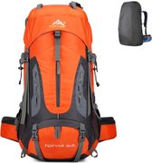 Avoir Avoir®- Grote Hiking/Wandel Rugzak – Lichtgewicht Nylon Hiking Rugzak – 70L – Blauw – Beste Uitrusting voor Avonturiers – Oranje