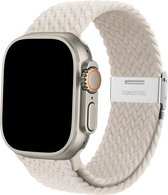 Bracelet en nylon Innerlight® adapté pour Apple Watch - Nylon Wit crème tissé - 42/ 44/45 mm - Série 1 2 3 4 5 6 SE 7 8 - Convient pour Apple Watch