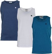 3-Pack Donnay Muscle shirt (589006) - Tanktop - Heren - Navy/White/Petrol (581) - maat XXL