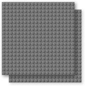 Brixies Bouwplaat | Grondplaat 20x20 noppen - Geschikt voor Lego Classic Bouwstenen - Donker grijs