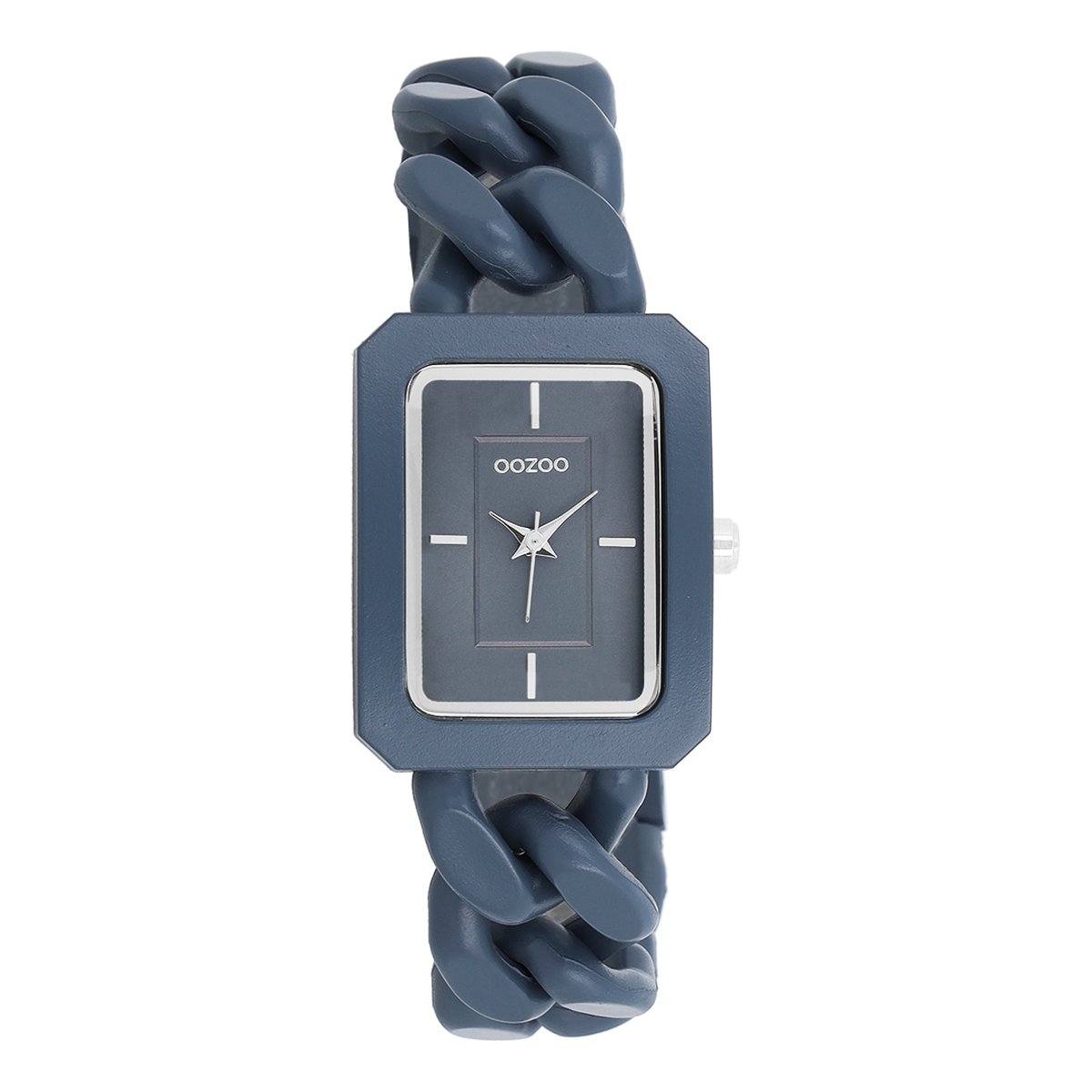 OOZOO Timepieces - Rook grijze OOZOO horloge met rook grijze schakelarmband - C11278