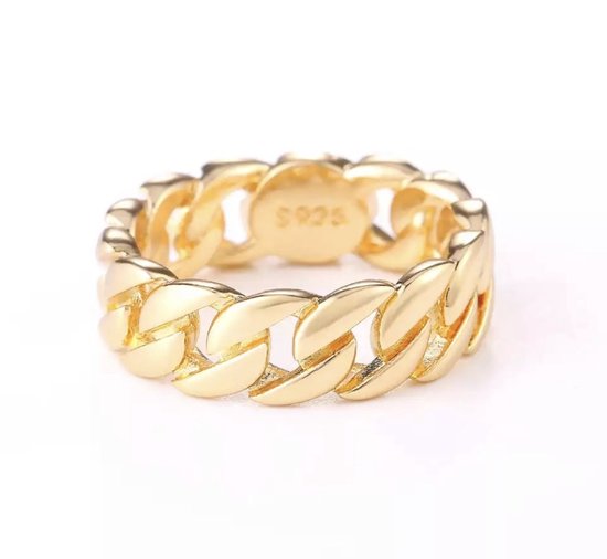 Soraro Chain Cuban Link Ring | Goudkleurig | Ringen Mannen | 20mm | Ring Heren | Mannen Cadeau | Vaderdag | Vaderdag Cadeau | Valentijn | Valentijnscadeau