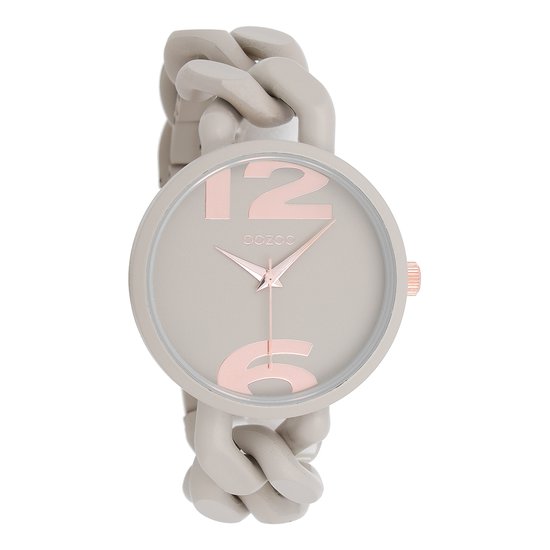 OOZOO Timepieces - Taupe OOZOO horloge met taupe grove schakelarmband - C11265