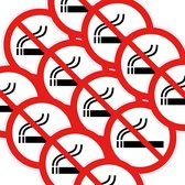 15 Stickers van 5 cm | 15x 5cm Verboden te roken stickers