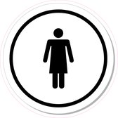 20 cm ø Dames Toilet ronde sticker | Pictogram | Vinyl | Zwart