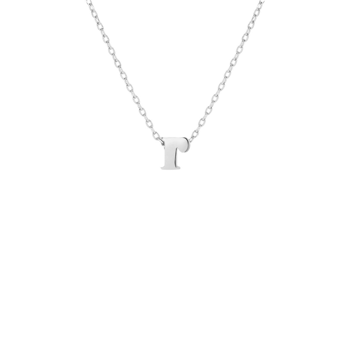 Lucardi Dames Ketting met hanger letter - Staal - Ketting - Cadeau - 43 cm - Zilverkleurig
