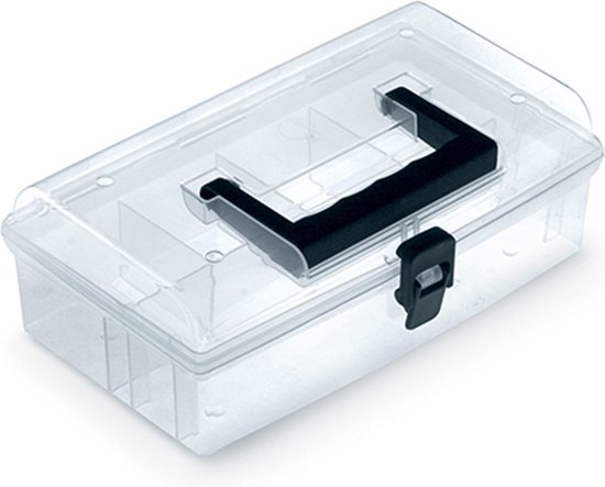 Kistenberg Sorteerbox koffer - 2x - 5 vaks - kunststof - transparant - 24 x 15 x 8.5 cm