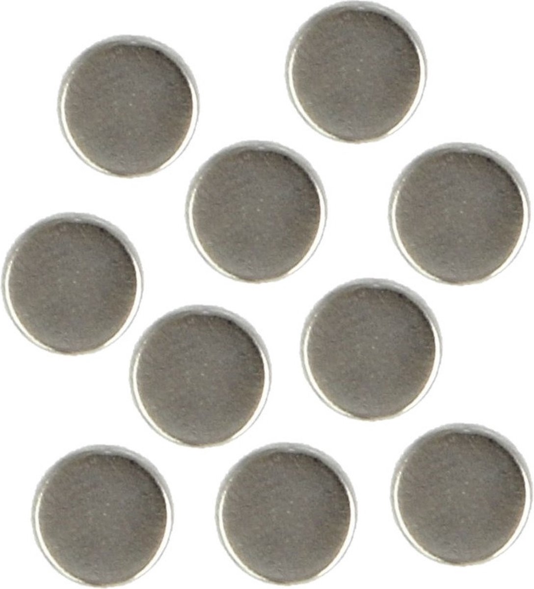 Amig Magneten setje rond - zilver - 20x stuks - 12 x 3 mm - Hobby artikelen/Memobord/Koelkast - Magneetjes