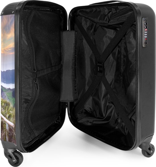 NoBoringSuitcases.com® - Valise cabine Chemin - Nature - Coucher de soleil - Nuages - Bagage à main - Valise de voyage - Valise chariot - Valises 55x40x20 cm - 55x35x25 cm