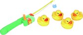 Hengelspel/eendjes vangen - groen/geel - kermis spel - voor kinderen - bad eendjes - bad speelgoed