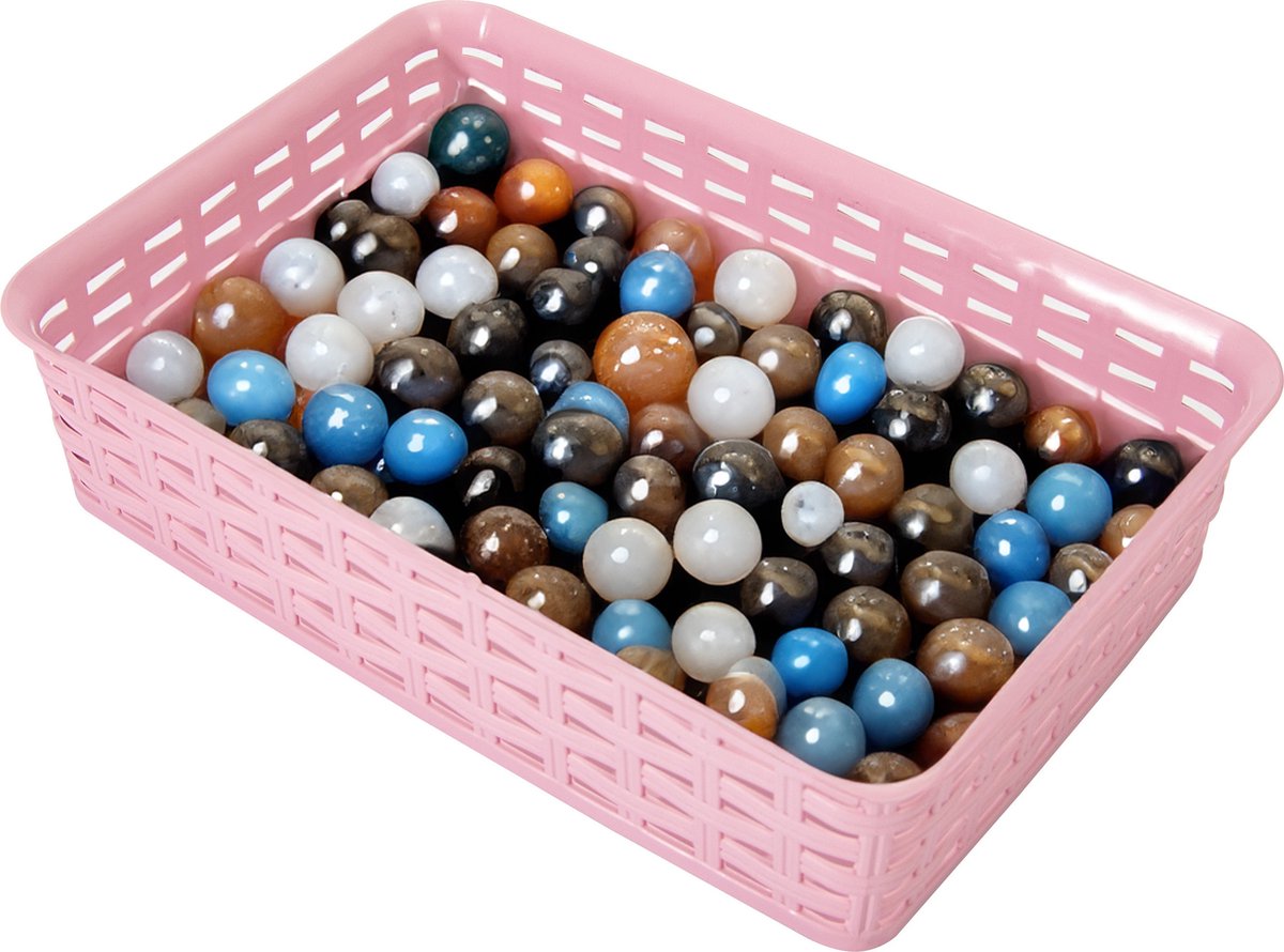 Hega hogar Opbergmandje ladeverdeler roze 2 liter kunststof 17 x 25 x 6 cm kleine opslag bakjes manden