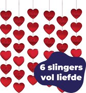 Hartjes Slinger - 6 Stuks - 2 Meter - Moederdag Cadeau Voor Mama - Valentijn Decoratie - Romantische Versiering