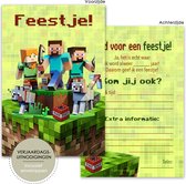 BCI034 -8 uitnodigingen inclusief enveloppen - Uitnodiging kinderfeestje jongen - Uitnodiging verjaardag- Jongensfeestje -Uitnodigingskaarten - Uitnodigingen kinderfeestje -uitnodiging voor een jongen - kinderfeestje - Uitnodigingen feestje jongen