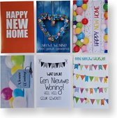 Cards& Crafts Set de 6 cartes de vœux de Luxe pour déménagement - Nieuwe Home - 17x12cm - Carte pliée avec enveloppe