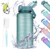 2 Litre Water Bottle with Time Markers and Straw for Motivation - BPA Free, Leak-Proof - Ideal for Sports, Fitness, and Outdoor Activities