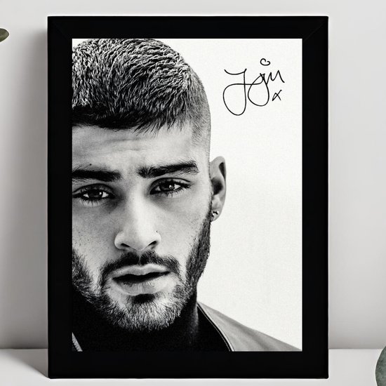 Zayn Malik Ingelijste Handtekening – 15 x 10cm In Klassiek Zwart Frame – Gedrukte handtekening - One Direction - Pillowtalk